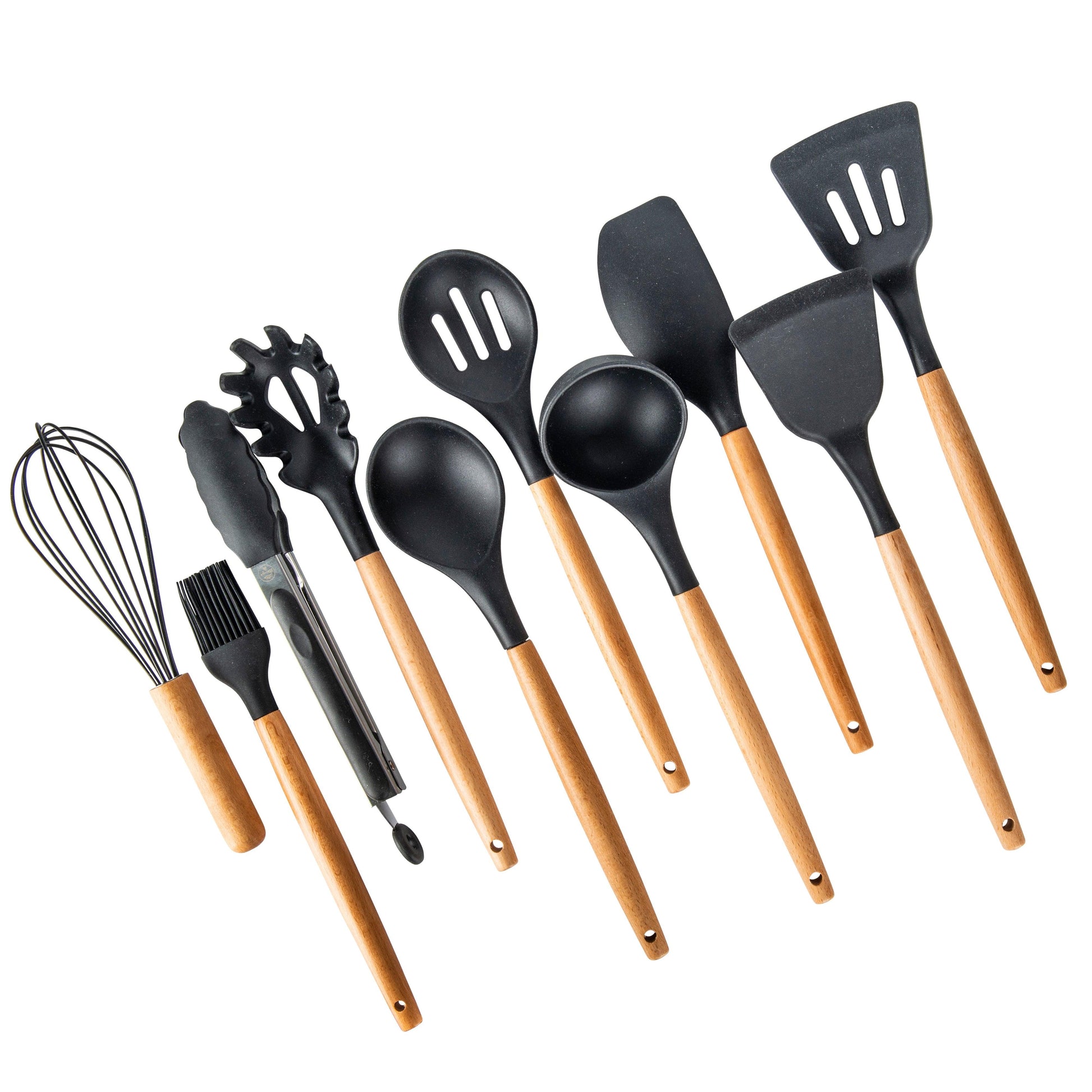 10-piece Silicone Utensil Set BLACK - Little Label Co - Kitchen Utensil Sets - 40%,Catchoftheday,Kitchen Organisation,Silicone Utensil