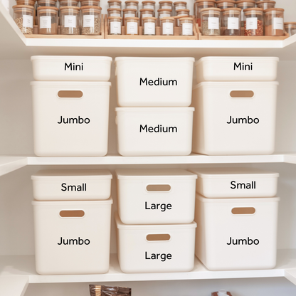 White Storage Container with Plastic Lid - 12 Pack. Storage Tubs, Kitchen organiser, organiser, pantry organisers