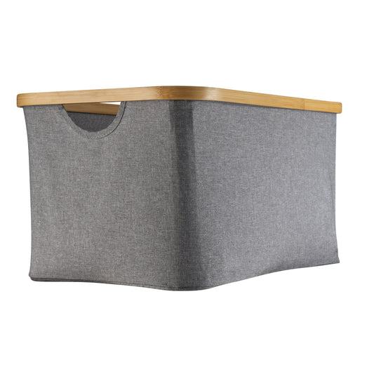 Dark Grey Linen Basket - Medium