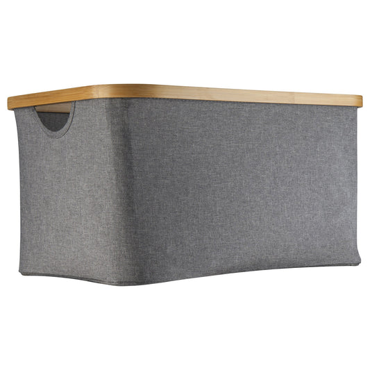 Dark Grey Linen Basket - Large