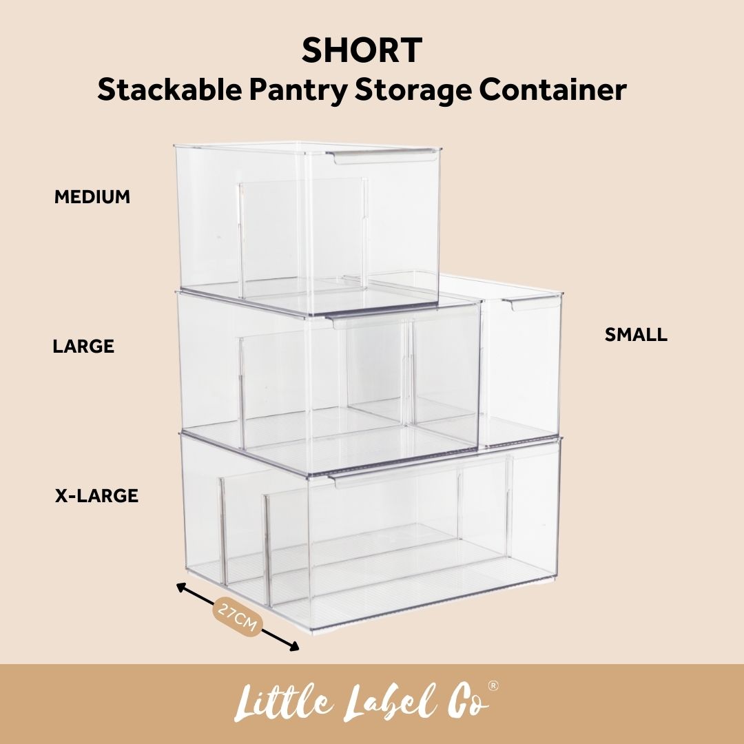 SHORT Stackable Pantry Storage Container for pantry and kitchen organisation