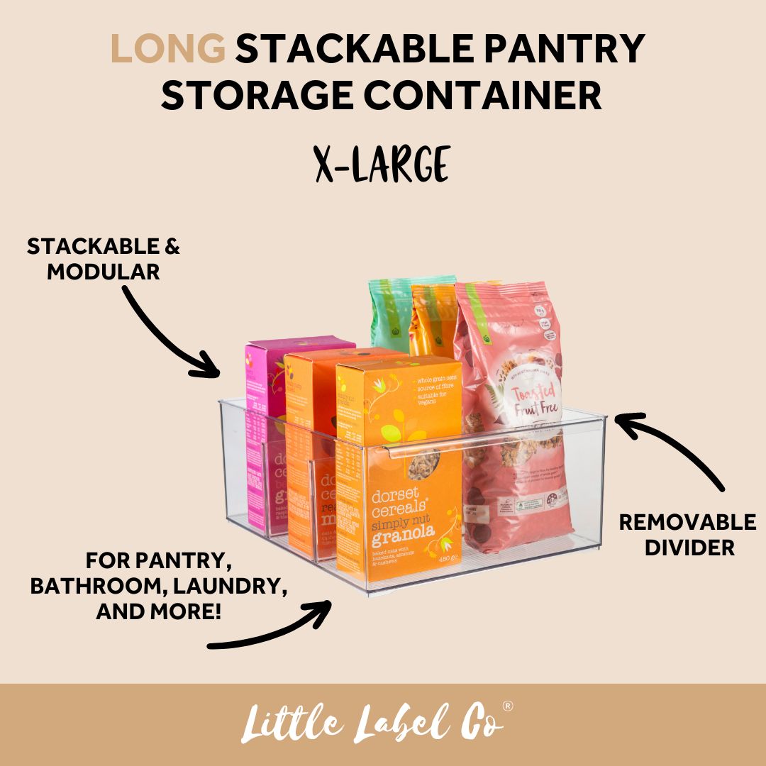 LONG Stackable Pantry Storage Container - Small for pantry organisation and kitchen storage