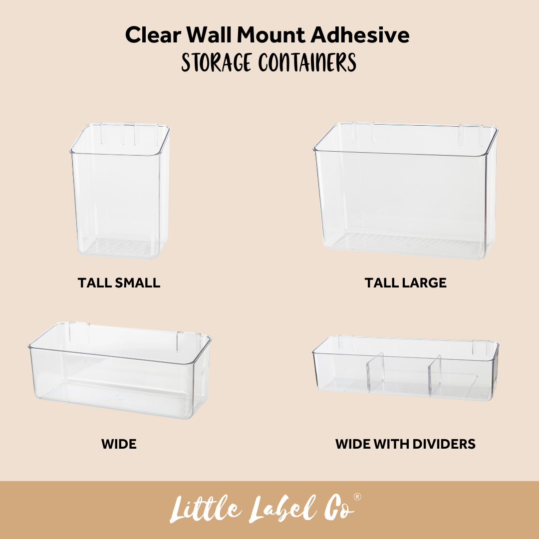 Clear Wall Mount Adhesive Storage Container - Tall Small for kitchen storage and organisation