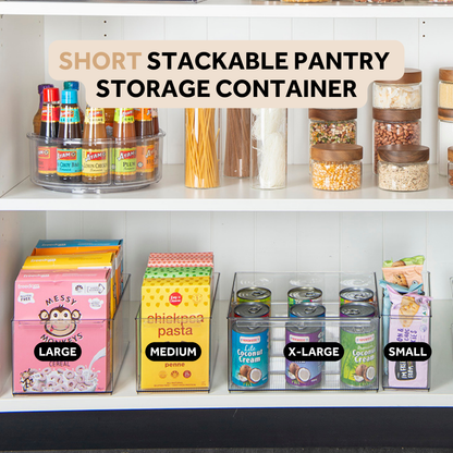 SHORT Stackable Pantry Storage Container for pantry and kitchen organisation