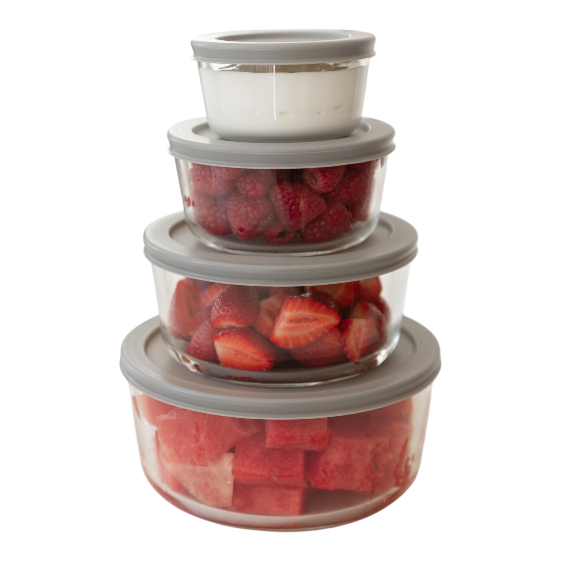 Store & Seal Glass Container Set (4 Pack), Meal Prep Containers, Fridge Organisation, Tupperware containers