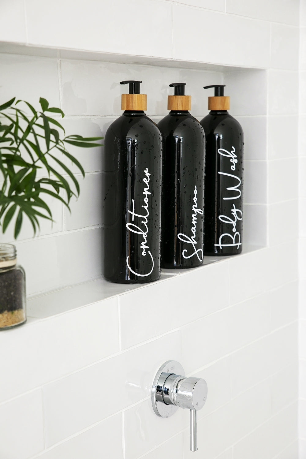 Black Bathroom Pump Bottle - 1L