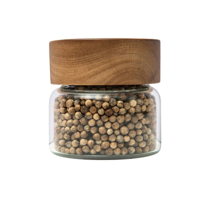 Acacia Glass Jar Deluxe Pantry Organisation Pack. these food storage jars are airtight and keep any pantry organised. 