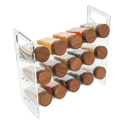 3 Tier Acrylic Herb & Spice Rack for Herb & Spice Organisation. Bench top spice rack or pantry herb & spice rack