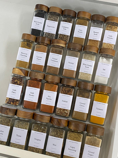 Acrylic Herb & Spice Drawer Organiser - Little Label Co - New to Store - Herb & Spice Jar Storage, Herb & Spice Organisation, Kitchen Organisation, Kitchen Storage, Pantry Organisation