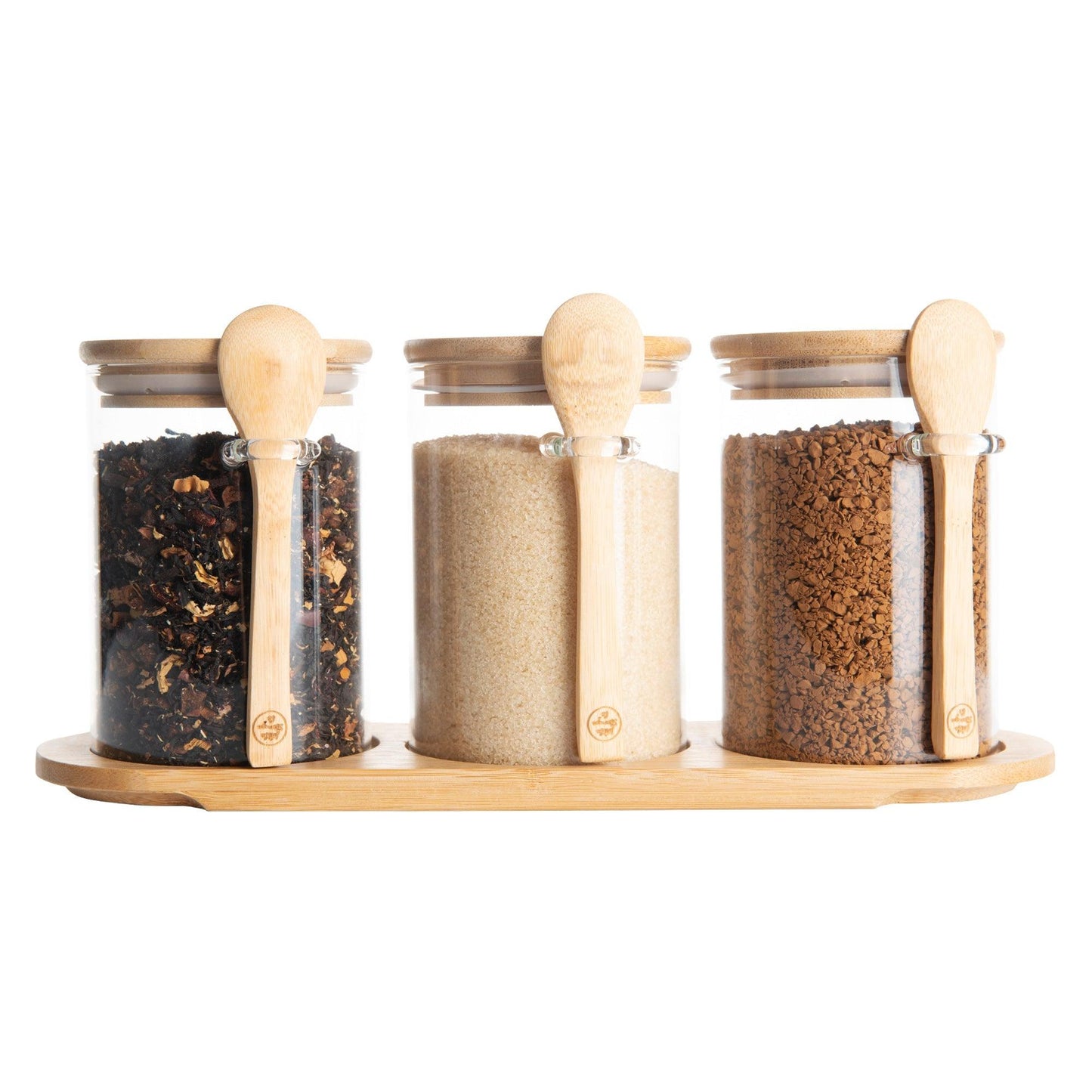 Bamboo Glass Trio Set Round 500ml - Little Label Co - Food Storage Containers - 20%, Catchoftheday