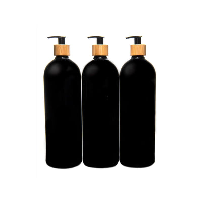 Bathroom 1L Pump Bottle (Black) - Little Label Co - Bathroom Accessories - 20%, Catchoftheday