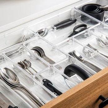 Clear Drawer Organiser Trays - Set of 20 Drawer organiser Drawer organisers Drawer Dividers Draw dividers Kitchen organisation Stationary Organisation