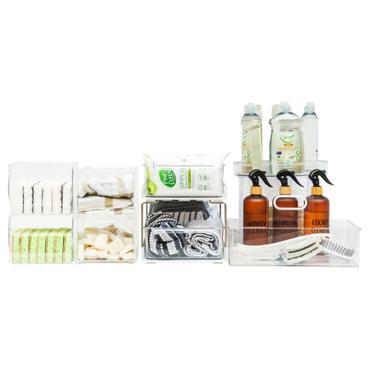 Deluxe Under sink Organisation Value Pack - Little Label Co - Kitchen Organizers - Kitchen Organisation, Kitchen Storage, Laundry Organisation, Lazy Susan, Stackable Drawers, Under Skin Organiser, Undersink Organisation, Value Packs